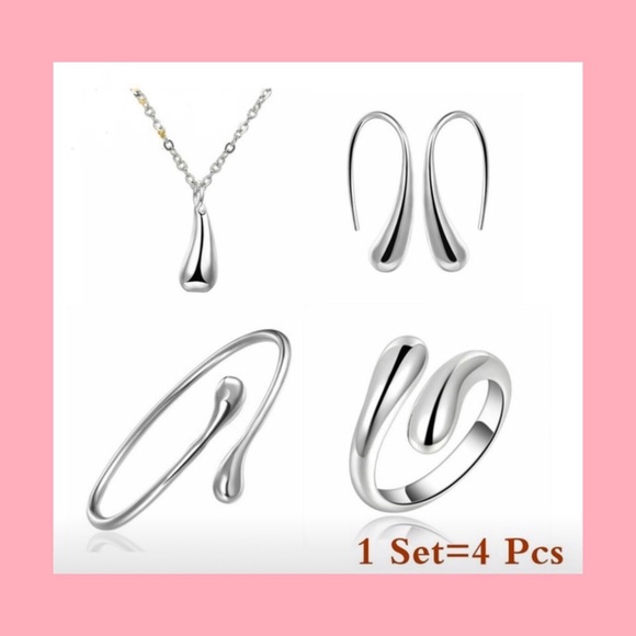 925 Silver Plated Jewelry Set - Picture 3 of 5